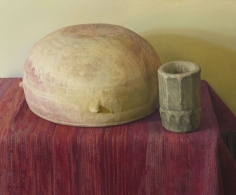 Claudio Bravo, Mortero y cerámica / Mortar and Pottery, 2000, oil on canvas, 29 1/2 x 35 3/8 inches