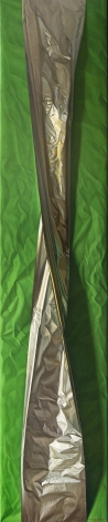 Claudio Bravo, Verde y aluminio / Green and Aluminum, 2010, oil on canvas, 98 1/4 x 19 5/8 inches