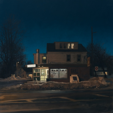 linden frederick, Ice (SOLD), 2016, oil on linen, 36 x 36 inches, this painting inspired the short story, Ice, by Andre Dubus III