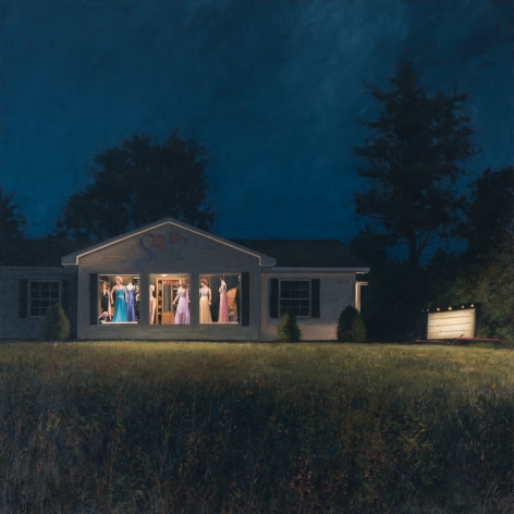 linden frederick, 50 Percent, 2016, oil on linen, 36 x 36 inches, this painting inspired the short story, Vital Signs, by Lois Lowry