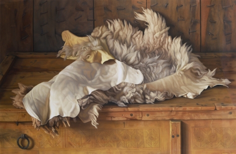 Claudio Bravo, Piel de cordero, 2003, pastel on paper, 29 1/8 x 42 7/8 inches